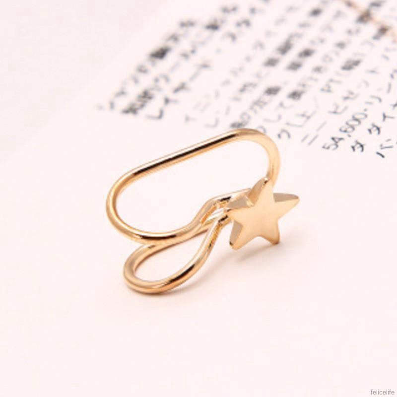 Khuyên tai đeo vành tai hình chữ U đính đá / ngọc trai / kim cương giả thời trang thanh lịch cho nữ