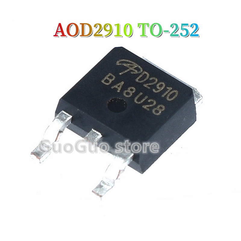 D2910 AOD2910 10 chiếc TO-252 TO252 SMD 31A / 100V N-Channel MOSFET Transistor Mới pxy