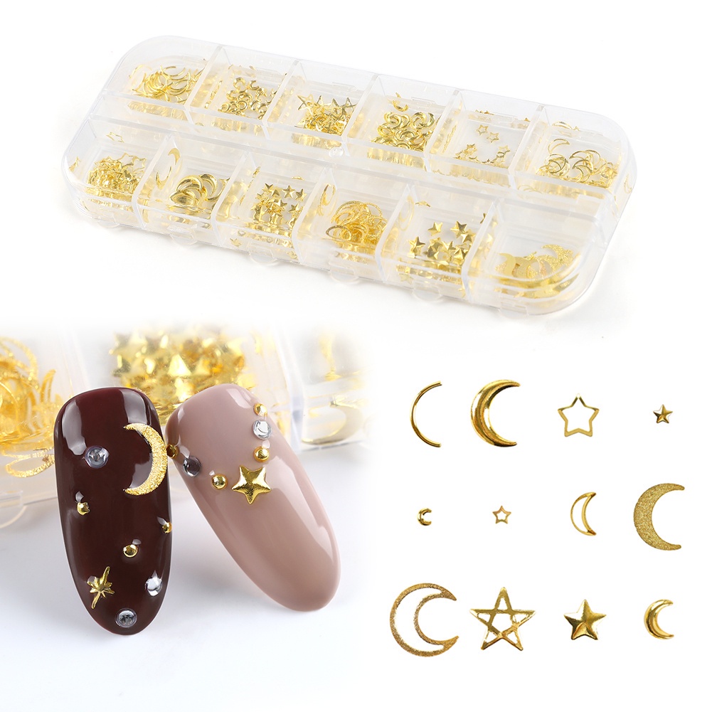 [Hàng mới về] Phụ Kiện Dán Móng Tay Màu Vàng Đồng Coscelia