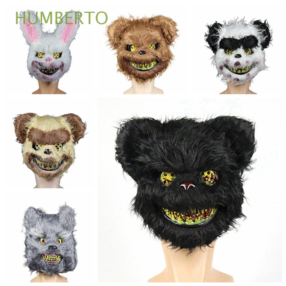 Mặt nạ hóa trang thỏ nhồi bông không độc hại bảo vệ nửa khuôn mặt thích hợp cho Halloween