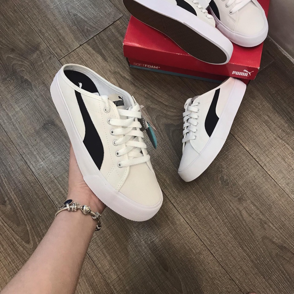 Giày đạp gót mule Puma trắng Puma Bari Mule Auth có sẵn - nhận order