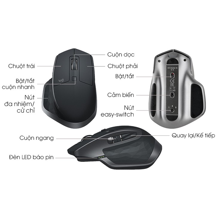  Chuột không dây Logitech MX Master 2S Wireless - Chính hãng 12 tháng