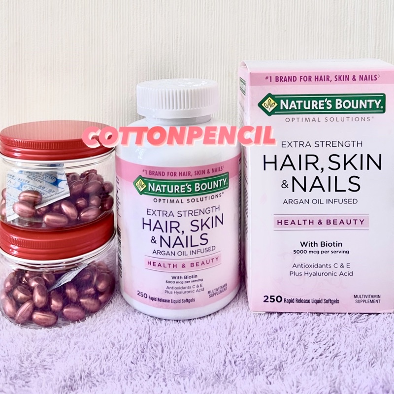 Viên uống mọc tóc, đẹp da, khoẻ móng NATURE’S BOUNTY HAIR, SKIN & NAILS 250 viên