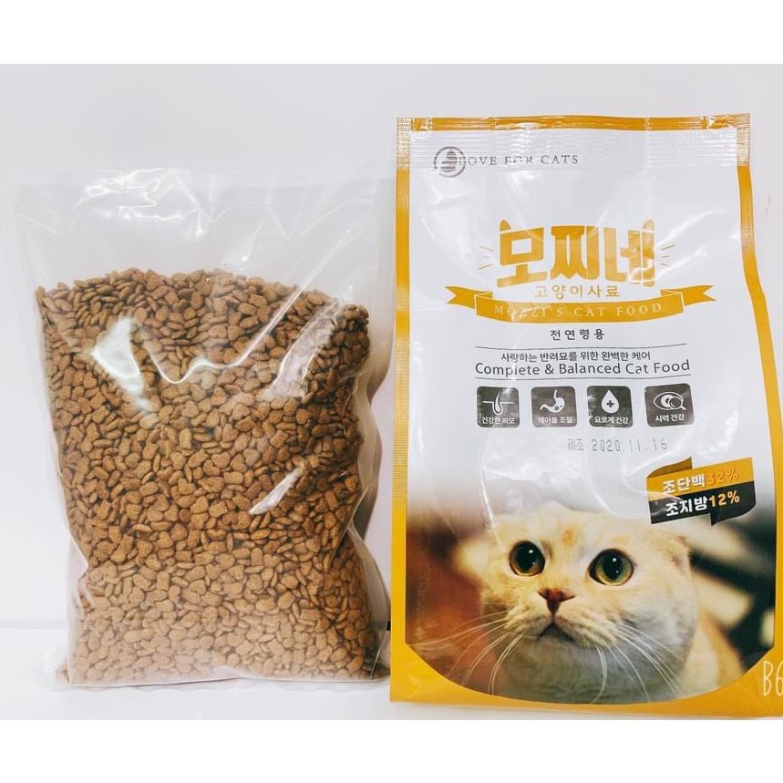 Thức ăn hạt cho mèo hạt Mozzi Hàn Quốc - Túi 1kg hạt Mozzi siêu tiết kiệm | Mozzi