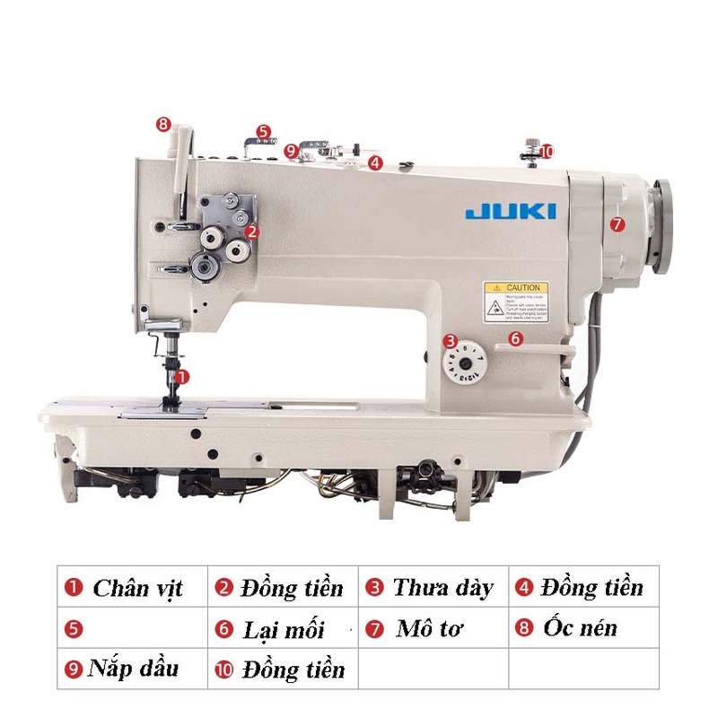 Máy máy 2 kim cố định mô tơ liền trục JUKI &gt; máy may công nghiệp