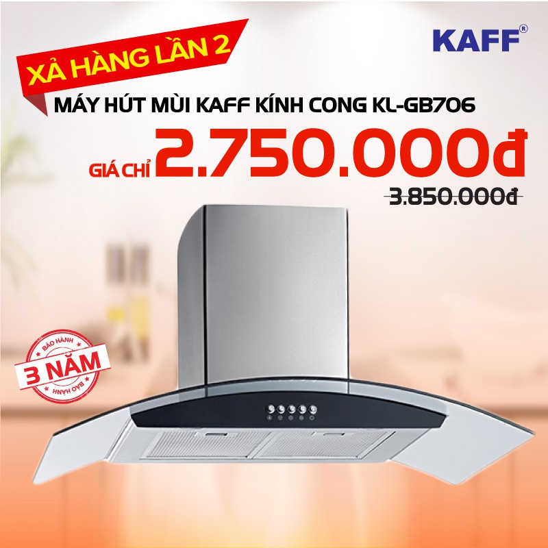 Máy hút mùi bếp kính cong KAFF KF-GB706 chính hãng