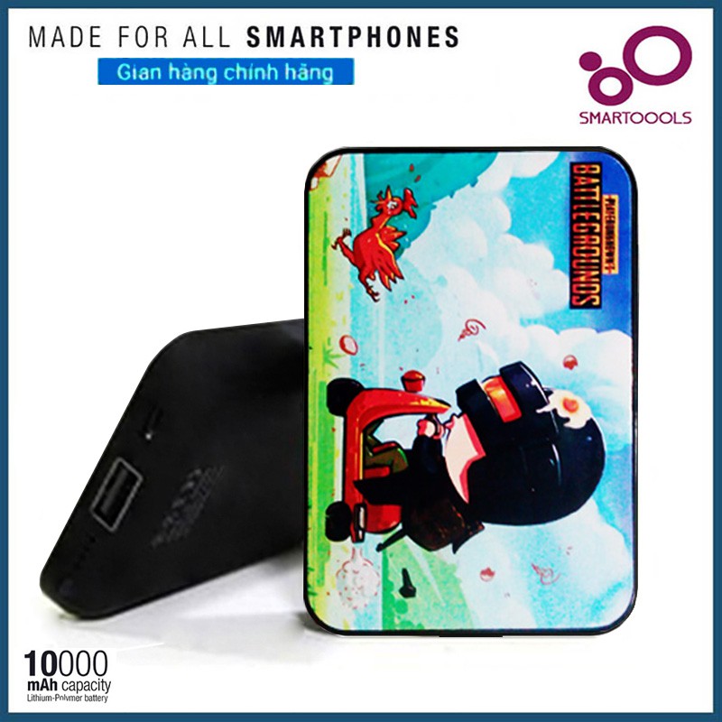 Pin Sạc Dự Phòng Độc Đáo Chính Hãng SmarToools 10000mAh Hình GAME PUBG Siêu Hot (Tặng Kèm Cáp)