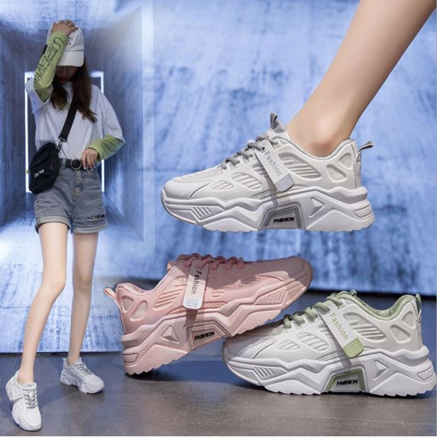 Giày nữ, giày sneaker độn đế tăng chiều cao GN08 - xám