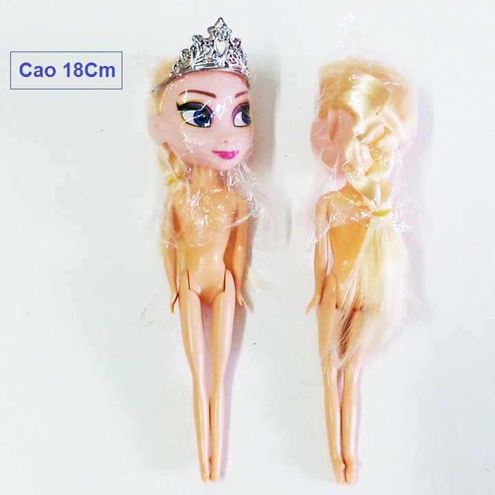 Combo 10 đồ chơi búp bê Elsa 17Cm + Vương miện, trang trí bánh sinh nhật (Không kèm quần áo)