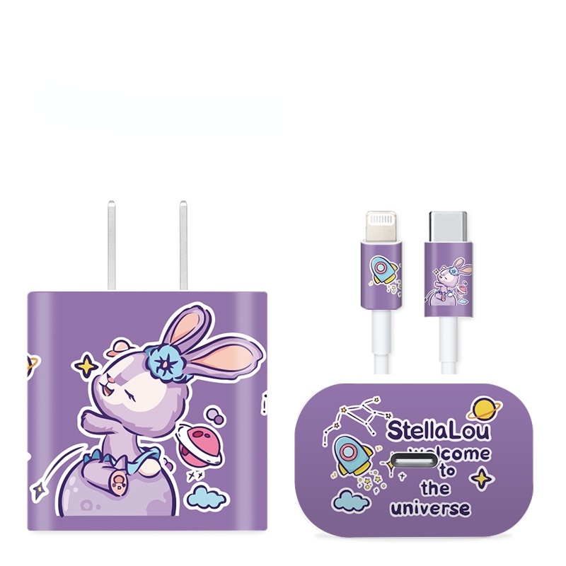 Miếng Dán Trang Trí Dễ Thương Cho Sạc iPhone 5w 18w 20w