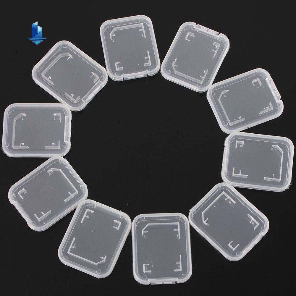 Hw Set 10 Hộp Nhựa Trong Suốt Đựng Thẻ Nhớ Sd Sdhc