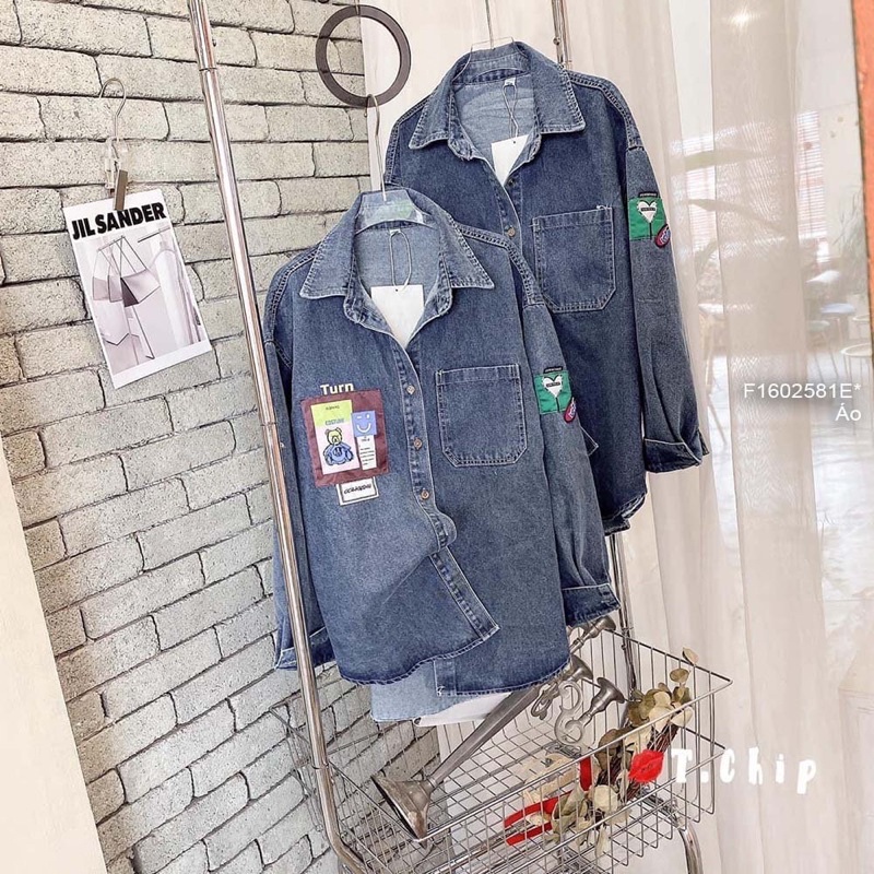 Áo sơ mi jeans lưng chữ