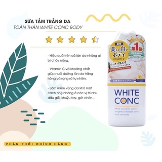 SỮA TẮM TRẮNG DA WHITE CONC NHẬT 360ML