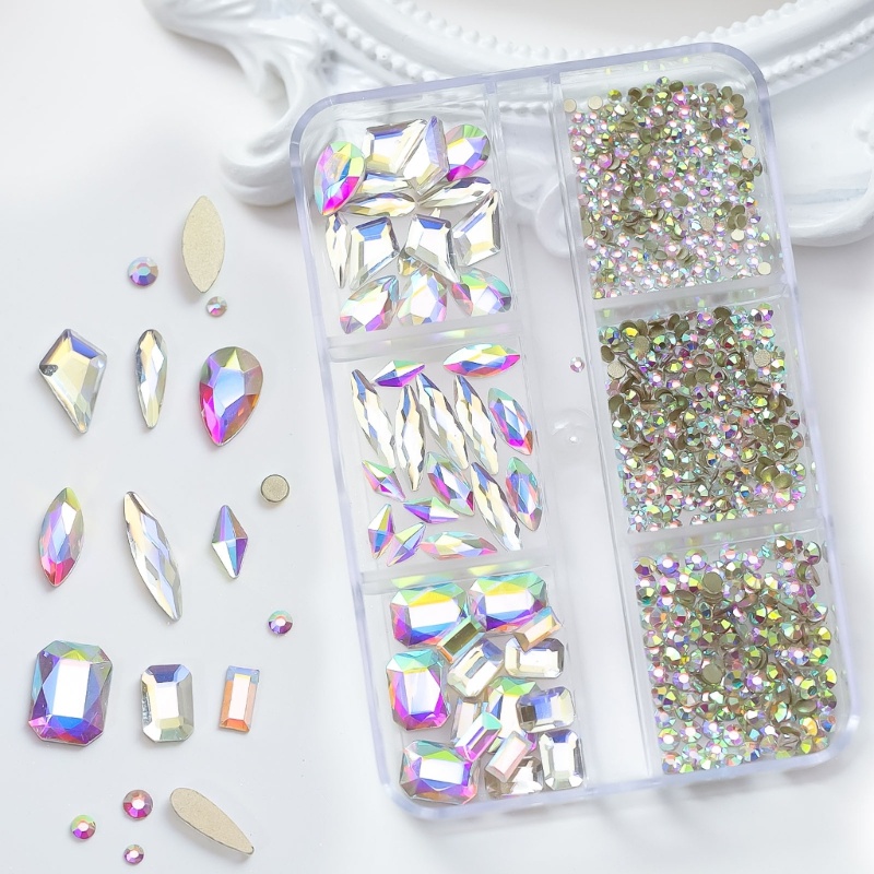 Hộp Đá Pha Lê 3D Trang Trí Móng Tay Nghệ Thuật