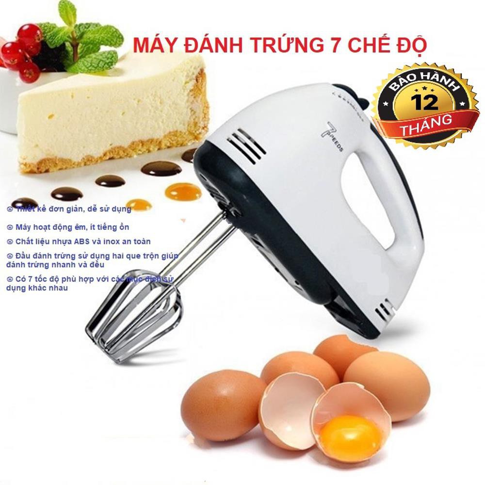 Máy Đánh Trứng Cầm Tay 7 Tốc Độ Tiện Lợi