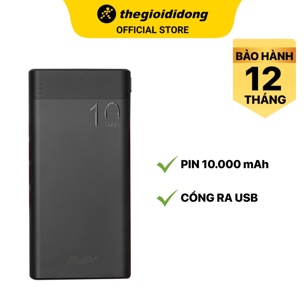 Pin sạc dự phòng AVA JP208 10000mAh Micro USB - Chính hãng BH 12 tháng