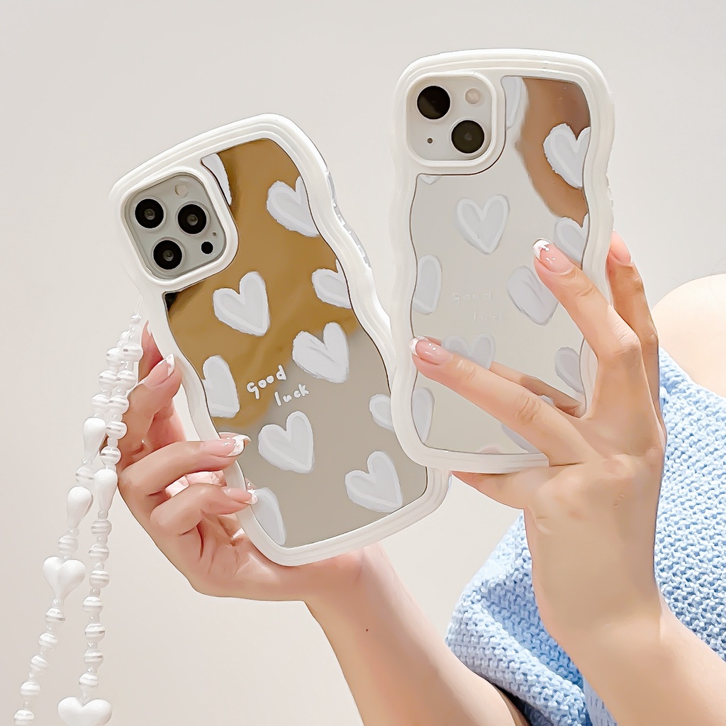 Ốp Điện Thoại tpu Mềm Tráng Gương Họa Tiết Trái Tim Cho iphone 13 pro max ins12 pro max 11 pro max xsmax