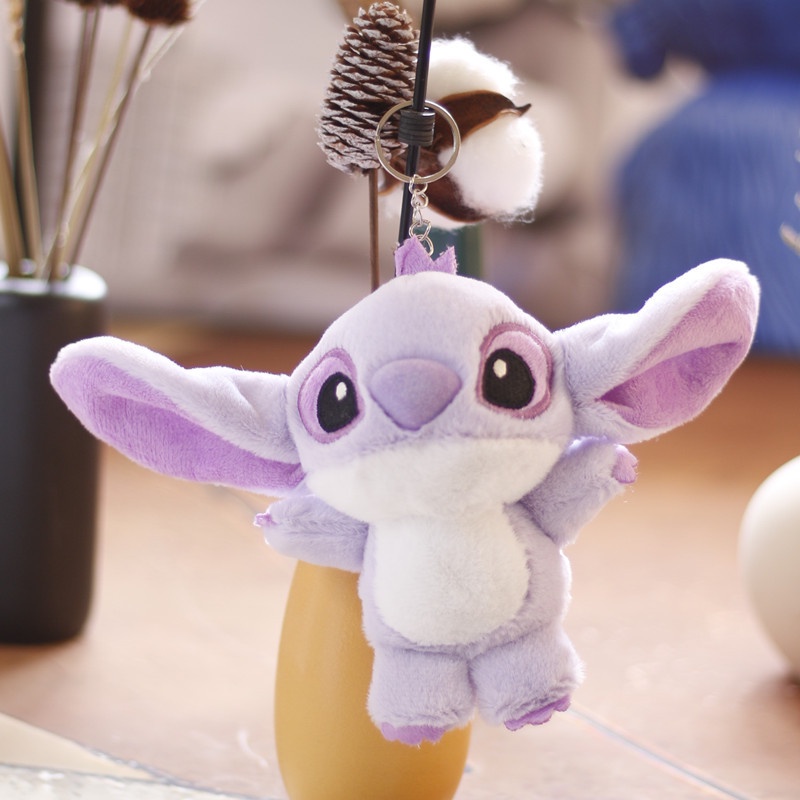Móc Khóa Hình Stitch Nhồi Bông Màu Tím Dễ Thương