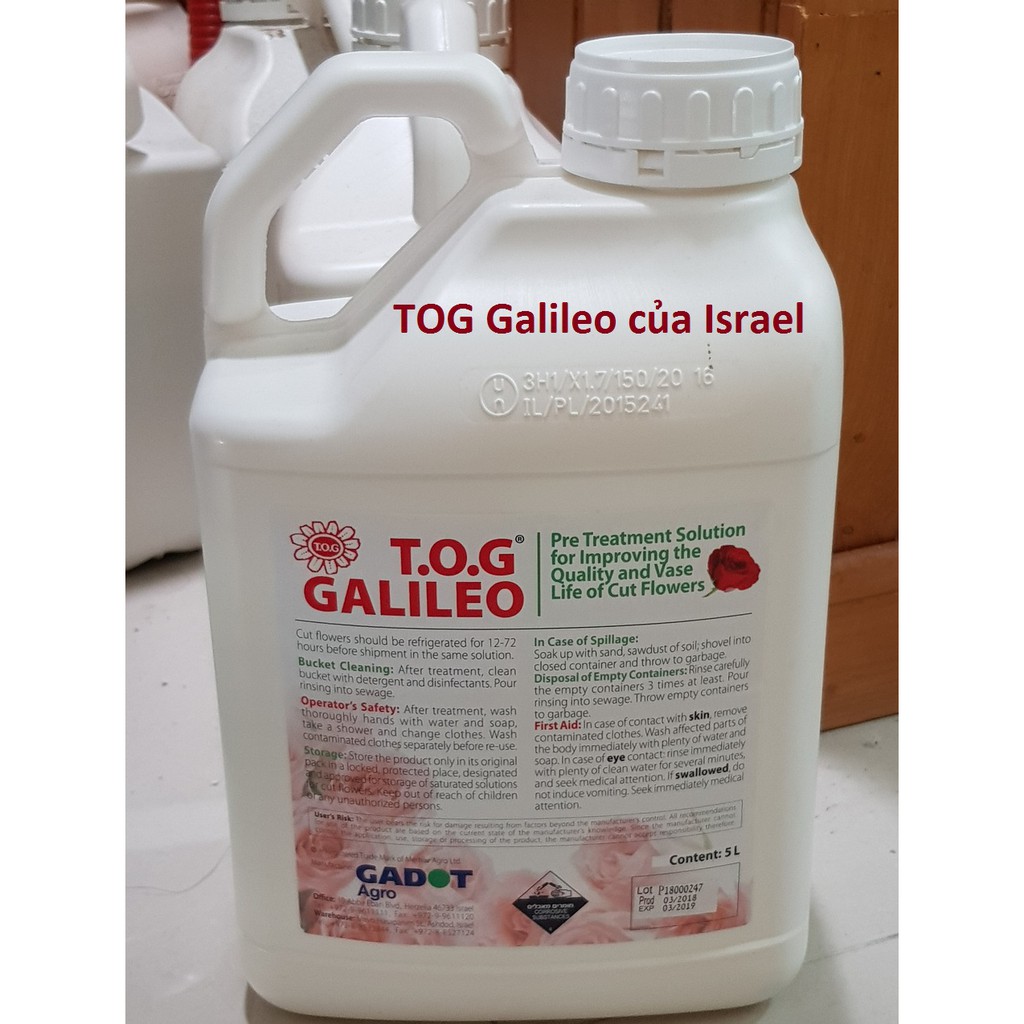 Dung Dịch Bảo Quản hoa cắt cành, chế phẩm TOG Galileo Israel dùng tại Nhà Vườn Trồng Hoa và Vựa Hoa, Shop Hoa (dạng Lít)