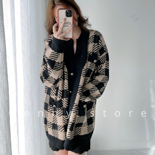 [HÀNG CAO CẤP +ĐÁNH GIÁ] Áo Khoác Cadidan Len Hàn Quốc Cúc Tây Cách Điệu Chất Len Mịn Dày Thiết Kế Kẻ Sọc GennyStore 041 | BigBuy360 - bigbuy360.vn