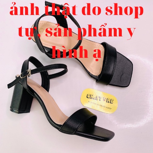 Sandal cao gót quai ngang 7p MÃ H17