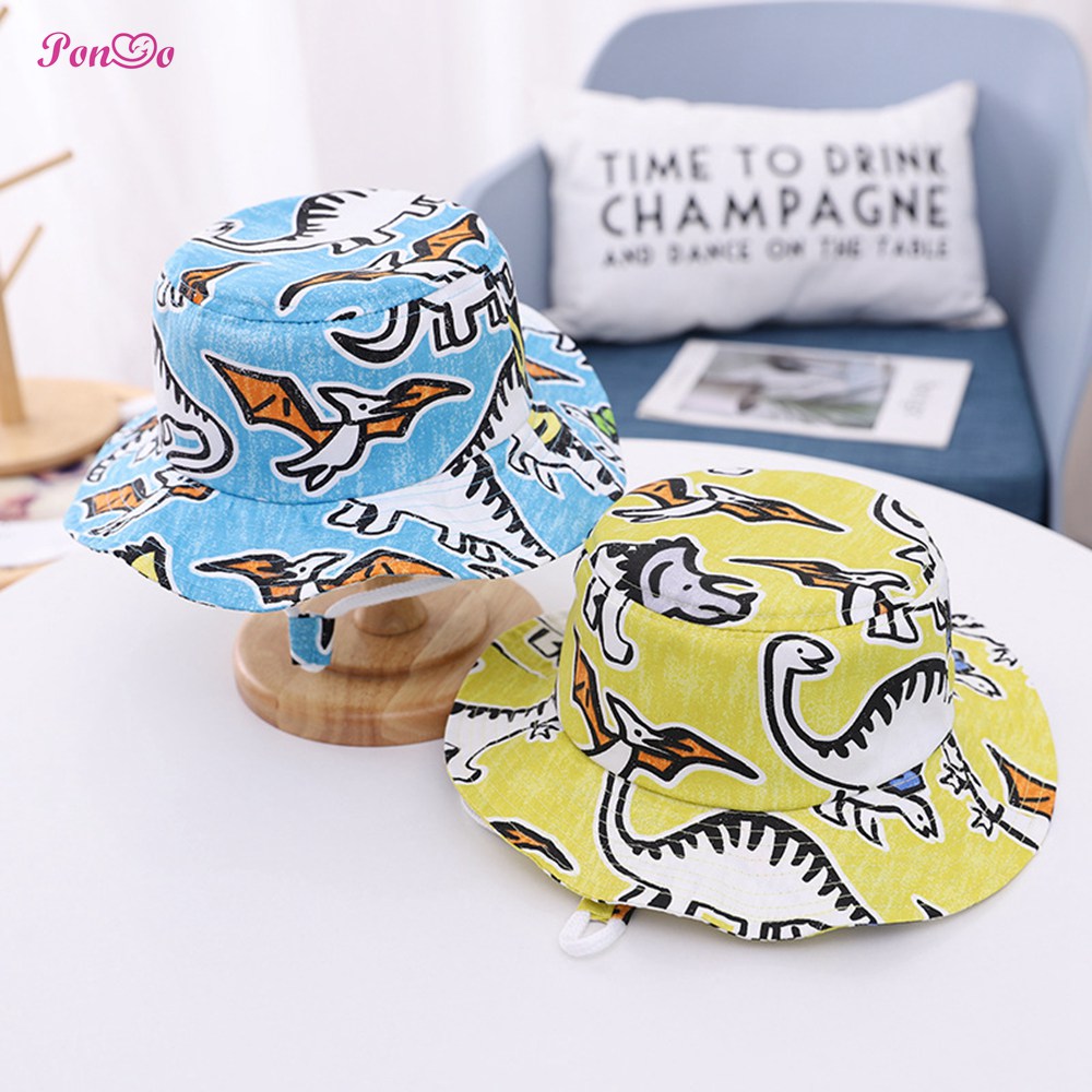 Nón Bucket Chất Cotton Hoạ Tiết Hoạt Hình Đáng Yêu Cho Bé 1-5 Tuổi