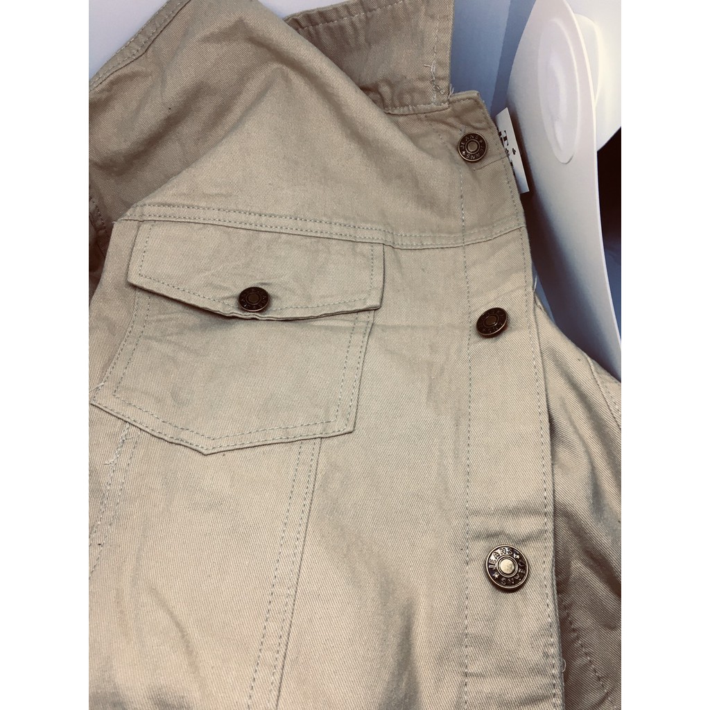 Áo khoác kaki nam nữ cổ bẻ from rộng màu kem [FREE SHIP CHO ĐƠN HÀNG 150K] | BigBuy360 - bigbuy360.vn