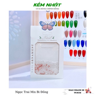 Set Trang Trí Móng Dạng Ngọc Trai Nhựa Mix Bi Tròn