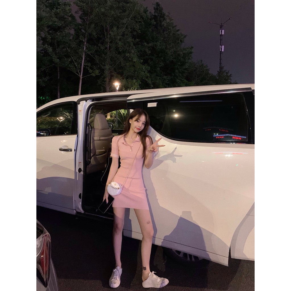 Set Áo Thun Polo Ngắn Tay + Chân Váy Ôm Lưng Cao Thời Trang Nữ | BigBuy360 - bigbuy360.vn