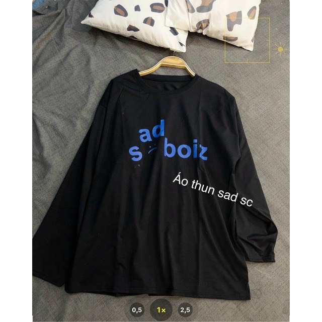 Áo Thun Nam Nữ Dài Tay Sadboiz Mặt Cười Hot Trend Chất Vải Thun Cotton Co Giãn Thấm Hút Mồ Hôi