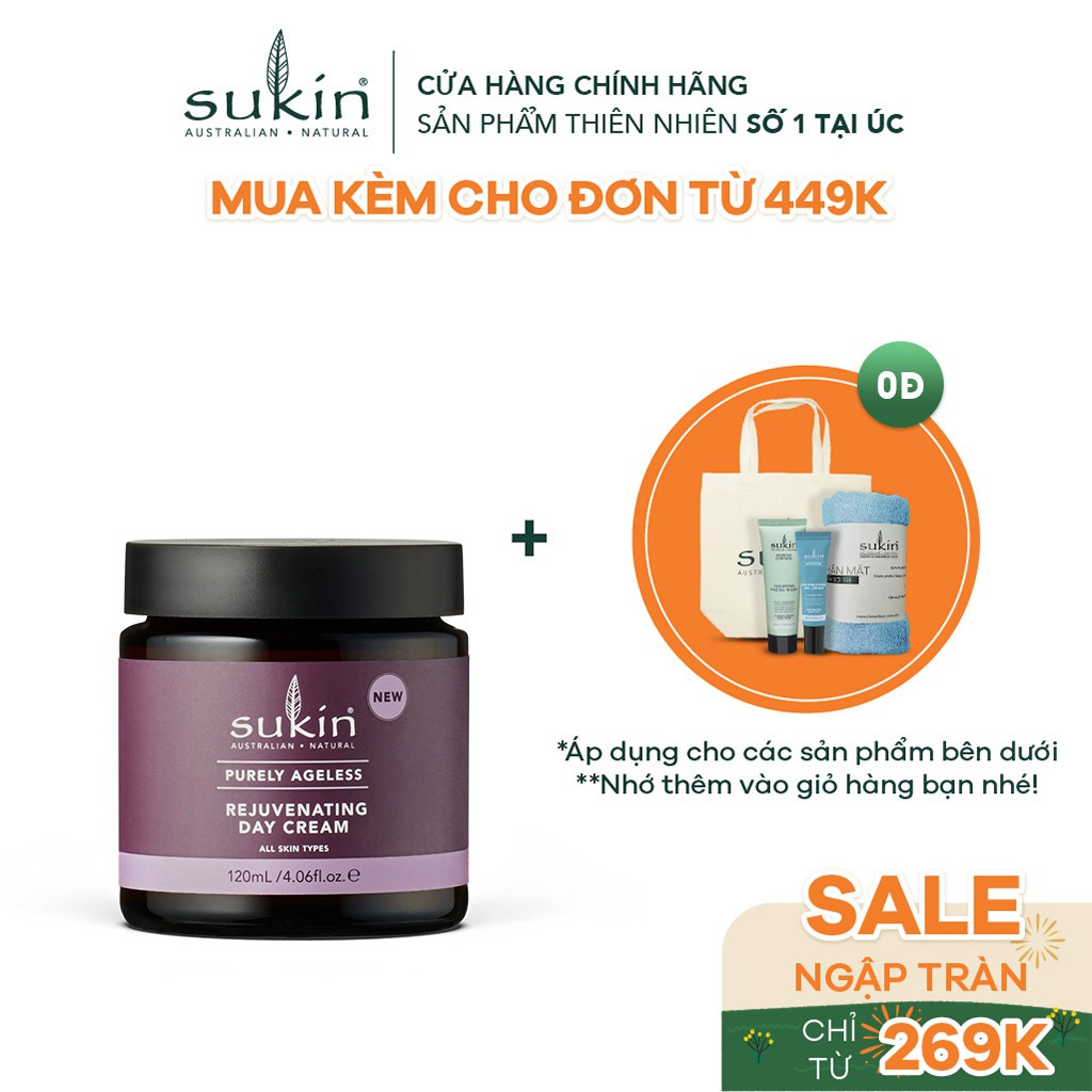 Kem Dưỡng Da Ban Ngày Cho Da Lão Hóa Sukin Purely Ageless Rejuvenating Day Cream 120ml