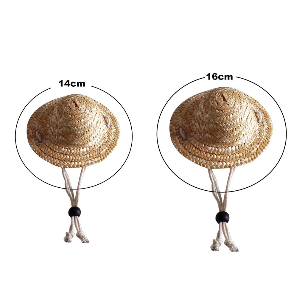 Mũ cói cho thú cưng kiểu vành rộng xinh xắn