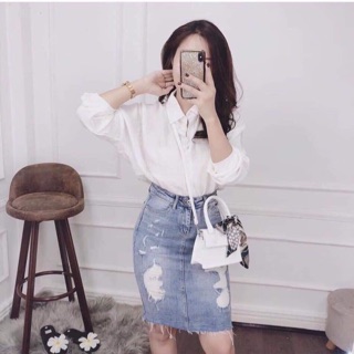 Sơ mi trắng trơn