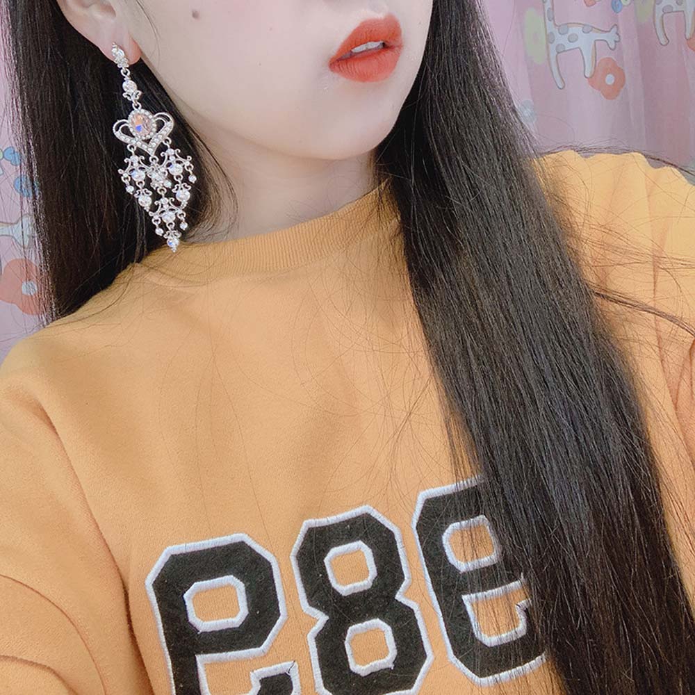 Bông Tai Trái Tim Dáng Dài Xinh Xắn Cho Nữ