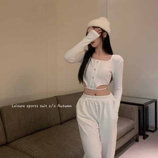 QADCOL Áo thun lửng tay dài màu sắc trẻ trung sành điệu cho phái nữ