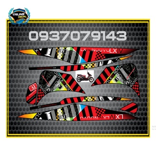 Tem xe nouvo lx hoa văn zin đỏ đen - trung decal