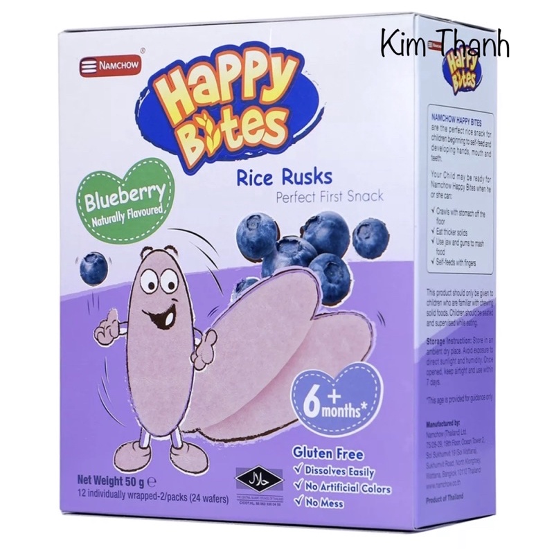 🥯Bánh Gạo Ăn Dặm Hiệu Happy Bites Hộp 50g