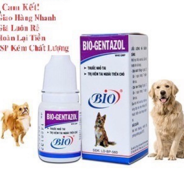 Dung Dịch Nhỏ Tai BiO Gentazol Cho Thú Cưng 10ml