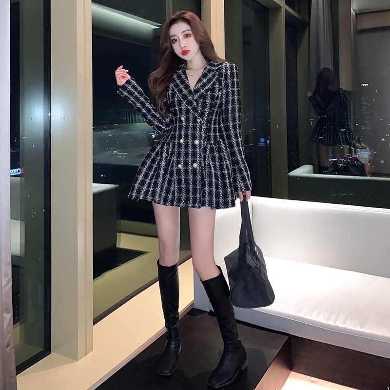 Đầm dạ tweed nữ, đầm xoè nữ dạ tweed