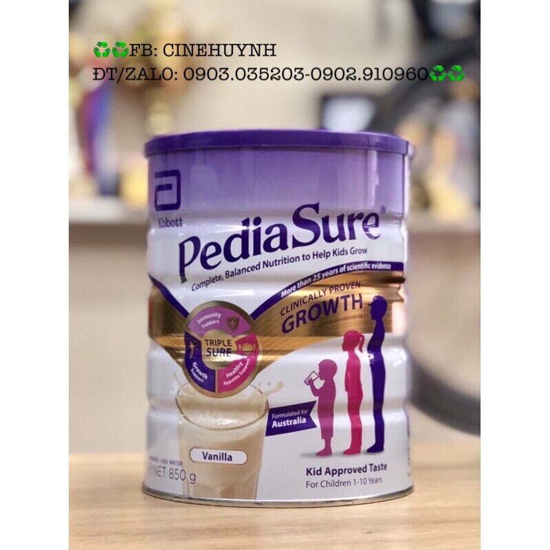 SỮA BỘT PEDIASURE ÚC LON 850GR (DATE 2022)