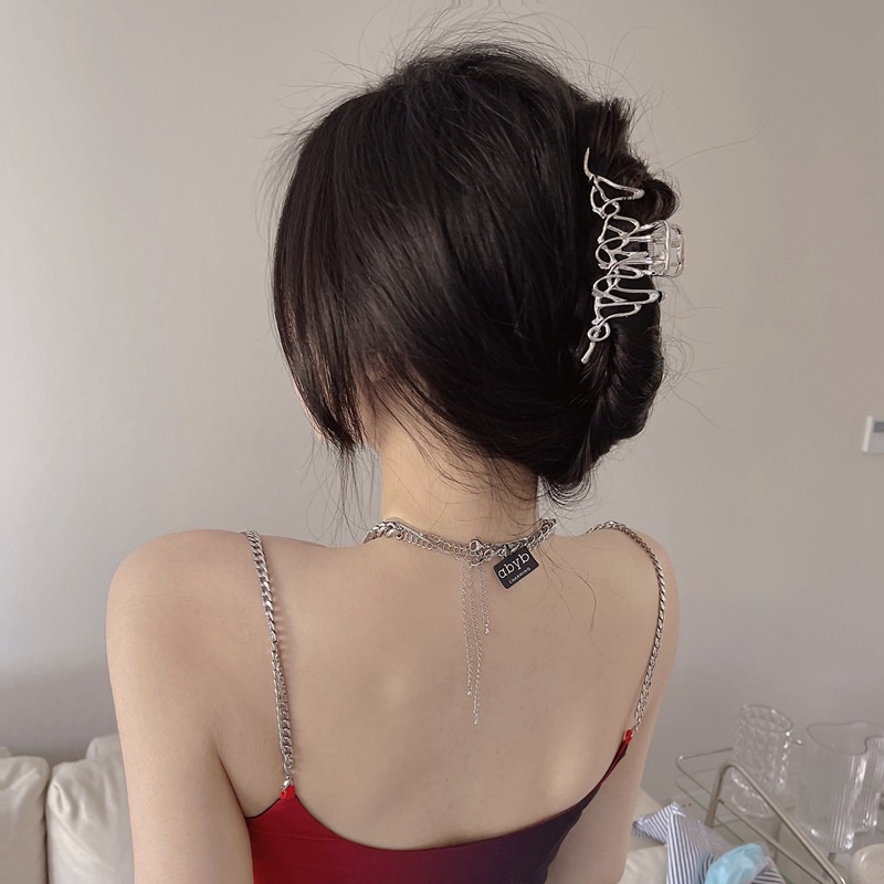 Kẹp Tóc Kim Loại Tạo Kiểu Tóc Bất Đối Xứng Độc Đáo Cho Nữ