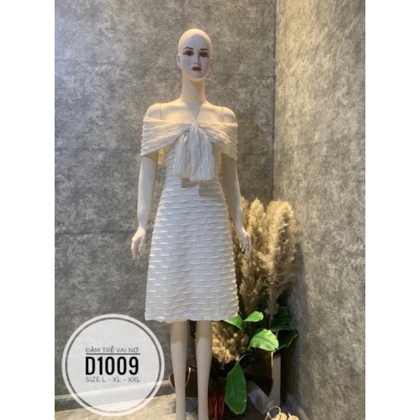 Bigsize Đầm trễ vai nơ D1009