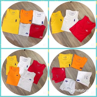 Combo 3 áo thun ba lỗ bé trai chất cotton 4c thoáng mát 8-23kg