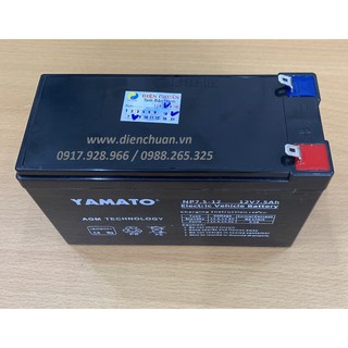 Ắc quy dùng cho bình phun thuốc sâu, lưu điện cửa cuốn 12V 7.5Ah Yamato NP7.5-12