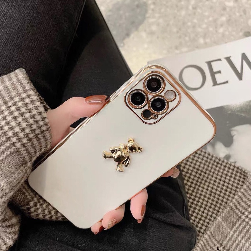 Apple Ốp Điện Thoại Nhựa Dẻo Viền Vuông Mạ Màu 3d iphone 15 14 13 12 11 pro x xs xr max iphone 7 8 6 6s plus iphone 12 13 mini