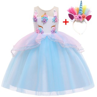 Đầm Công Chúa Pony Cao Cấp Màu Xanh Cho Bé Gái (Hàng Quảng Châu). Váy Đầm Poni