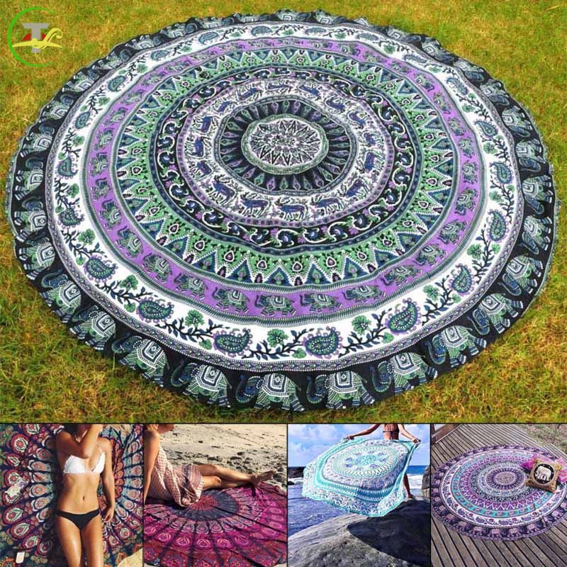 TG Round Mat Tapestry Beach Mats Picnic Throw Rug Blanket Bohemia Style Mat @vn