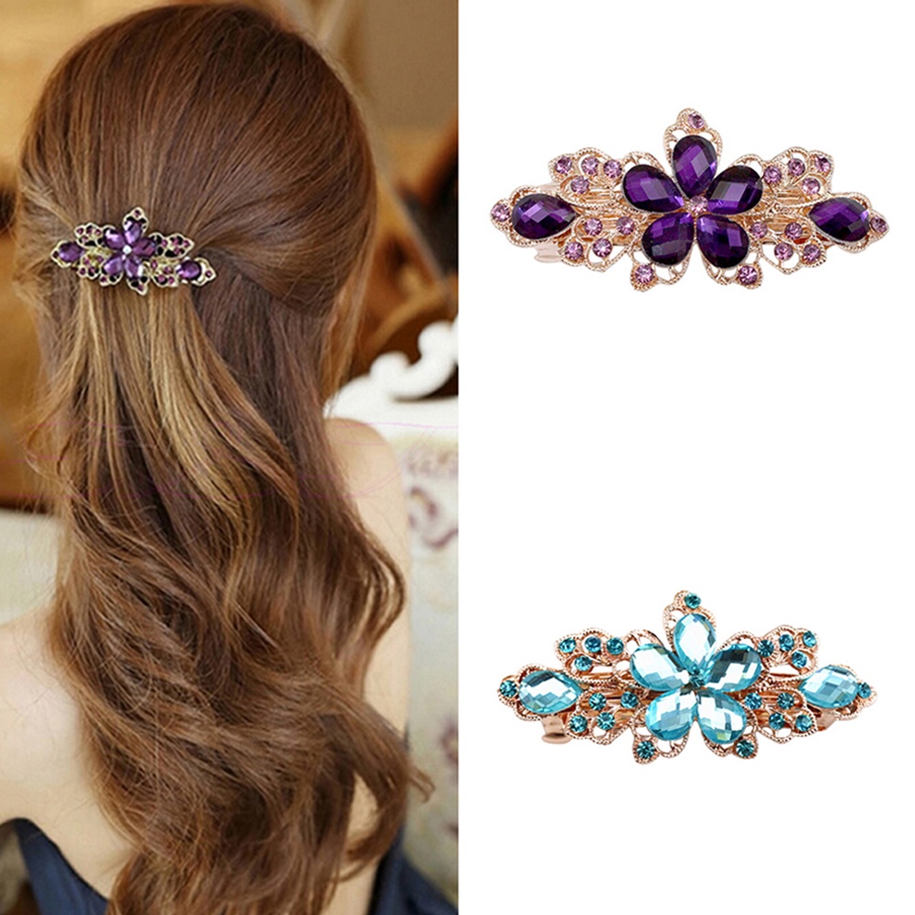Kẹp tóc hoa đính đá xinh xắn dành cho nữ