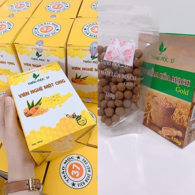 [Tặng kẹo mầm lúa mạch gold 140k] khi mua hũ to viên tinh nghệ mật ong 37 của Thảo Mộc 37