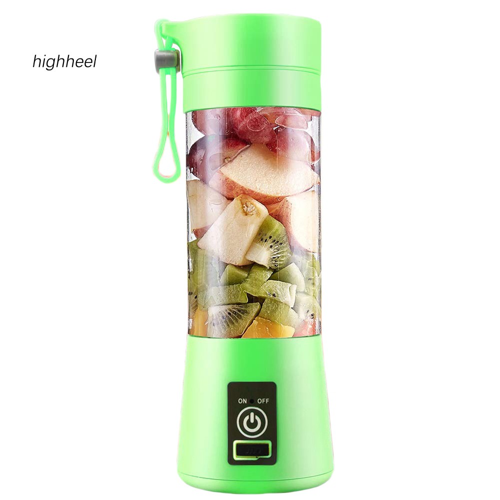 【HHEL】Portable Home USB Rechargeable 4-Blade Electric Fruit Extractor Juice Blender